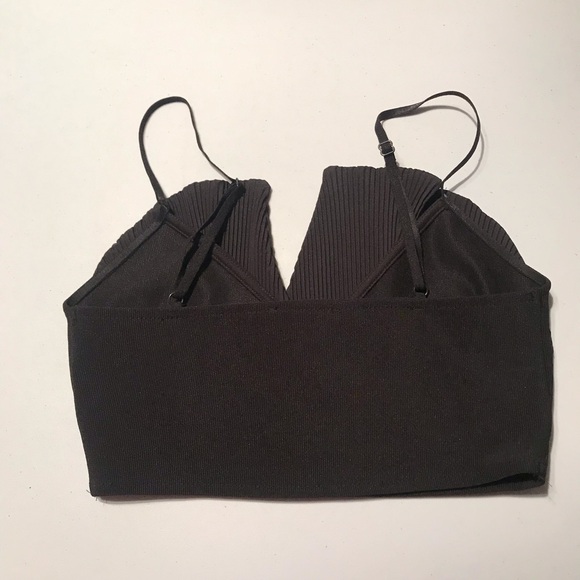 Zara Blogger Fave Pleated Crop Top in Black Size Small - Picture 4 of 5